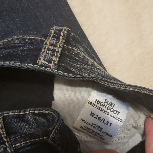 SILVER JEANS Bootcut Dark Wash sz 26 - Picture 4 of 8